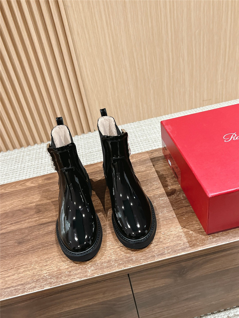 roger u1u1er square buckle rhinestone ankle boots