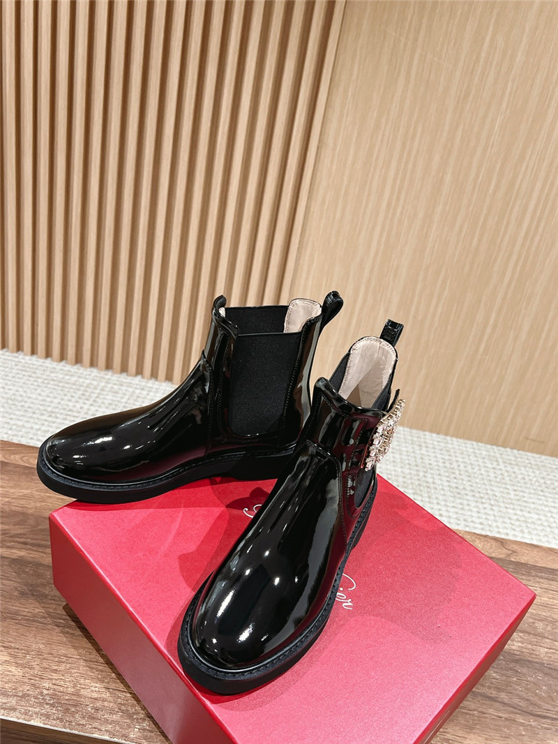 roger u1u1er square buckle rhinestone ankle boots