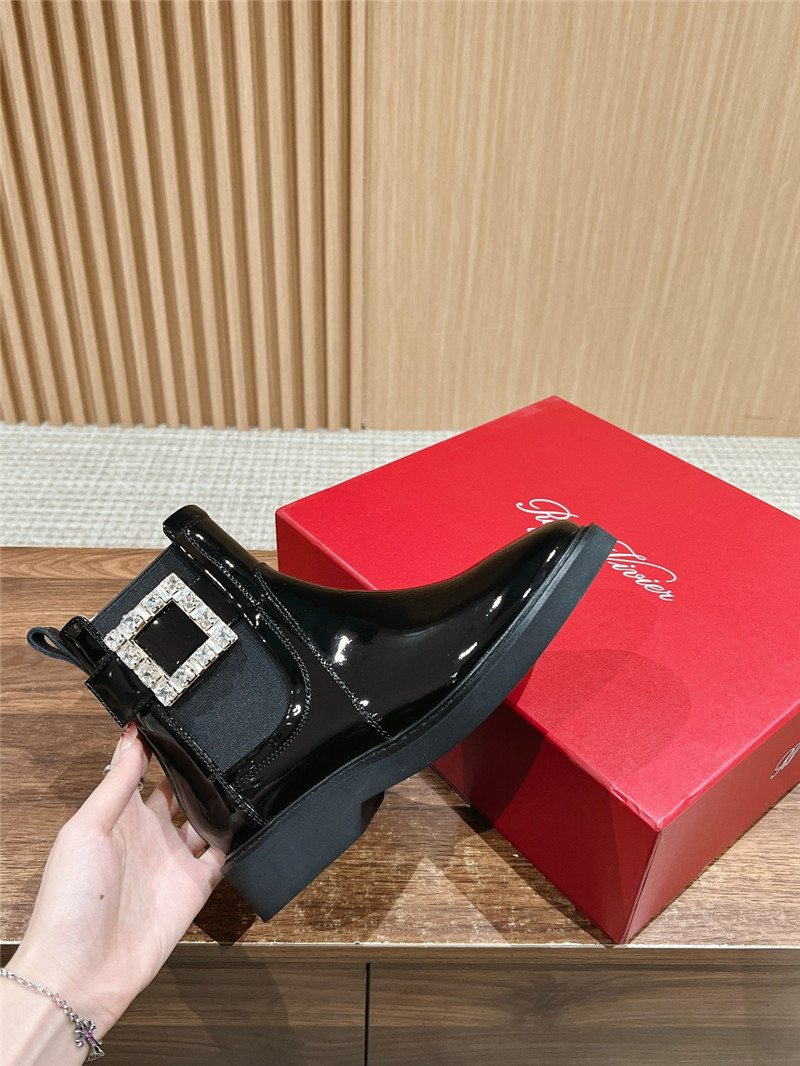 roger u1u1er square buckle rhinestone ankle boots