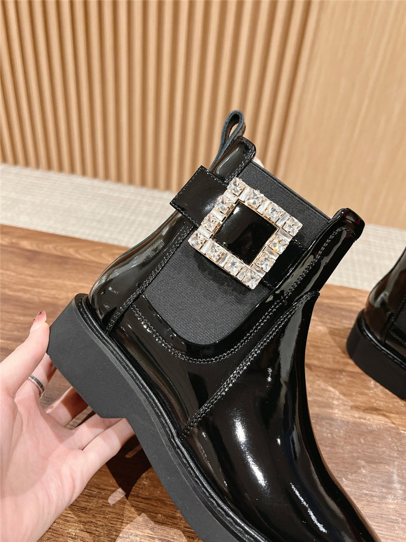 roger u1u1er square buckle rhinestone ankle boots