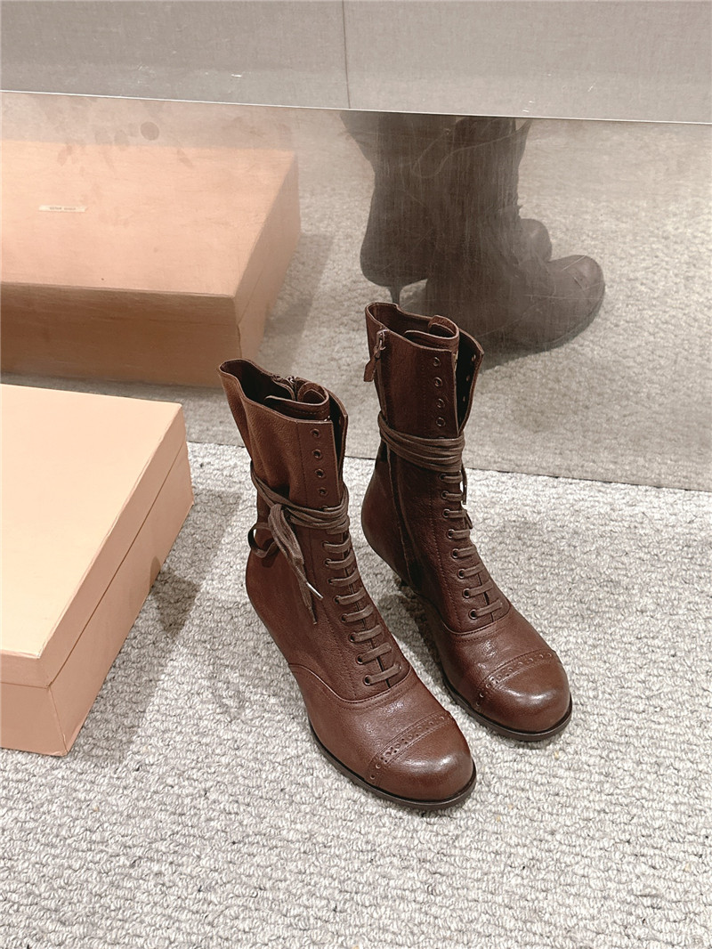 Miu Miu Victorian Style Leather Boot for Women