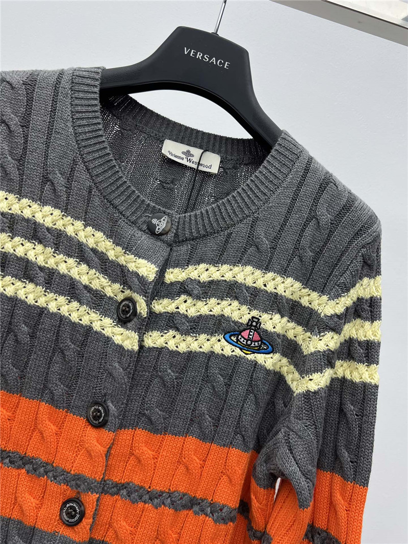 u1u1enne westwood multicolor stripe cable cardigan