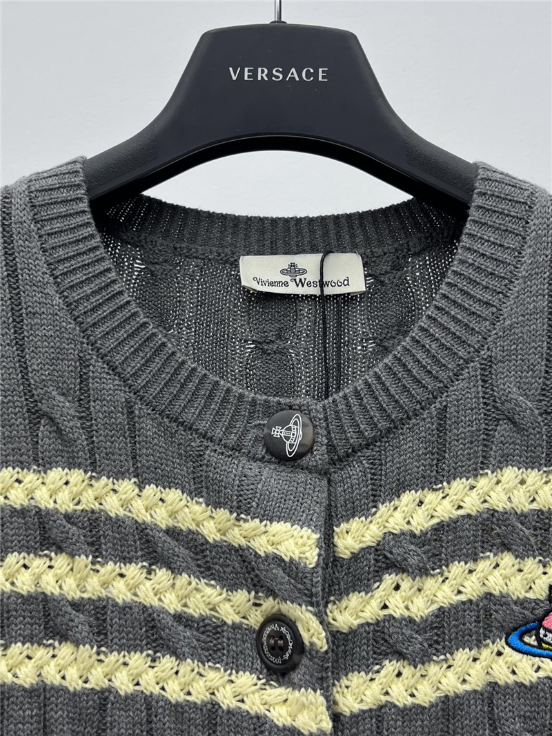u1u1enne westwood multicolor stripe cable cardigan