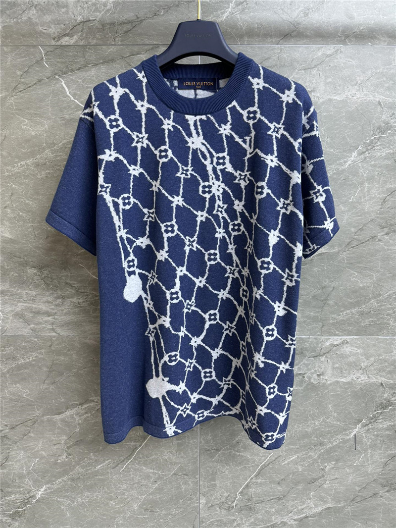l0vis Vvtt0n lv fishnet jacquard short-sleeved replica clothes