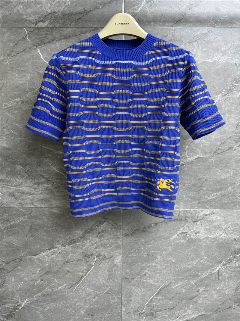 Ch**el striped knitted short sleeves replica designer clothes