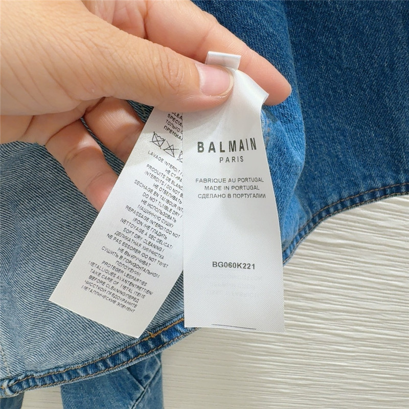 Balmain long sleeve denim short jacket replica d&g clothing