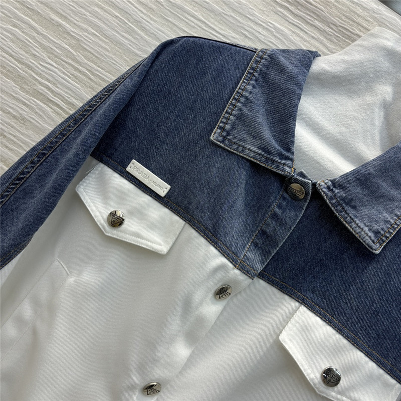 Pra*a lapel denim jacket replica d&g clothing