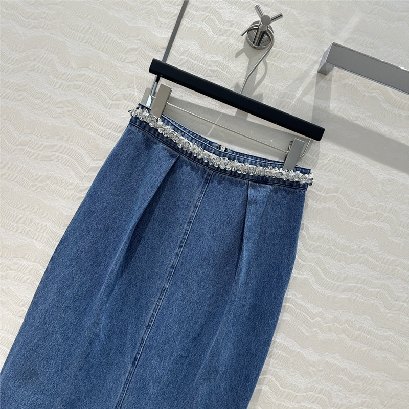 M1um1u beaded denim skirt replica d&g clothing