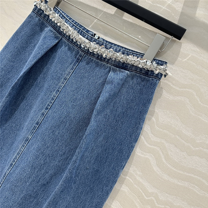 M1um1u beaded denim skirt replica d&g clothing
