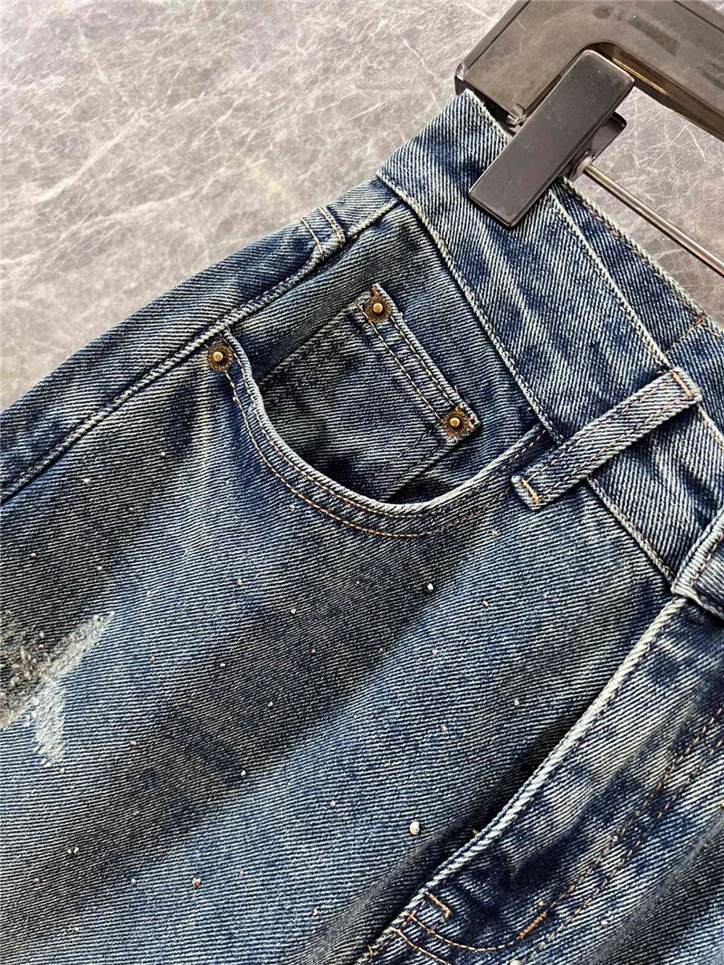 l0vis Vvtt0n lv rhinestone denim trousers replica clothes