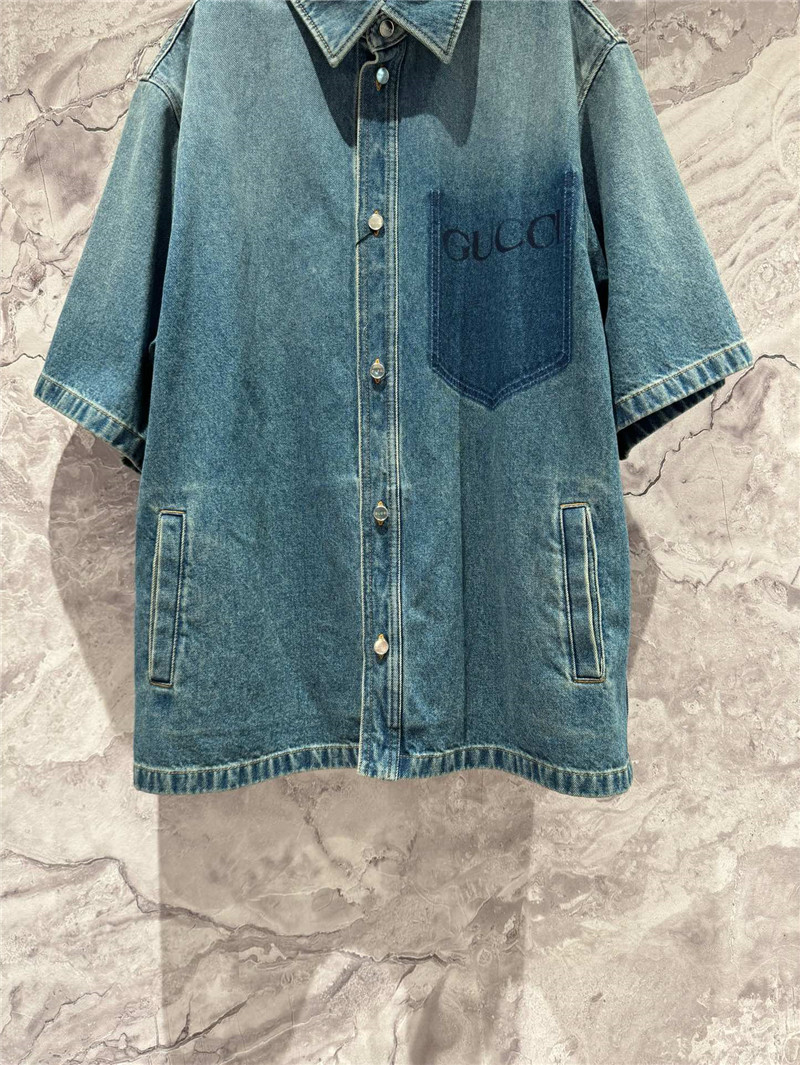 Gvc*1 pocket denim shirt replica designer clothes