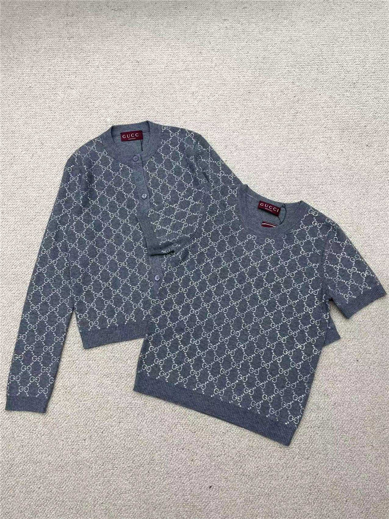 Gvc*1 gg crystal-embellished cardigan in grey