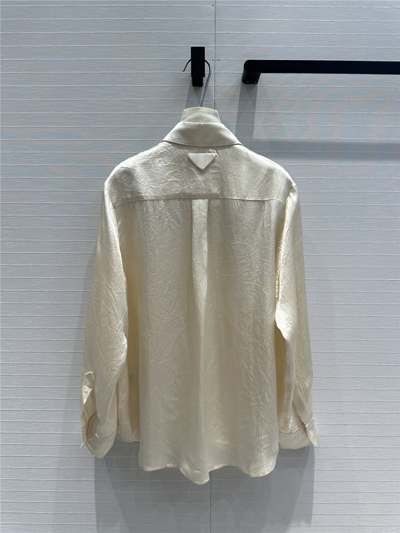 pra*a beaded D1am0nd collar shirt replica designer clothes
