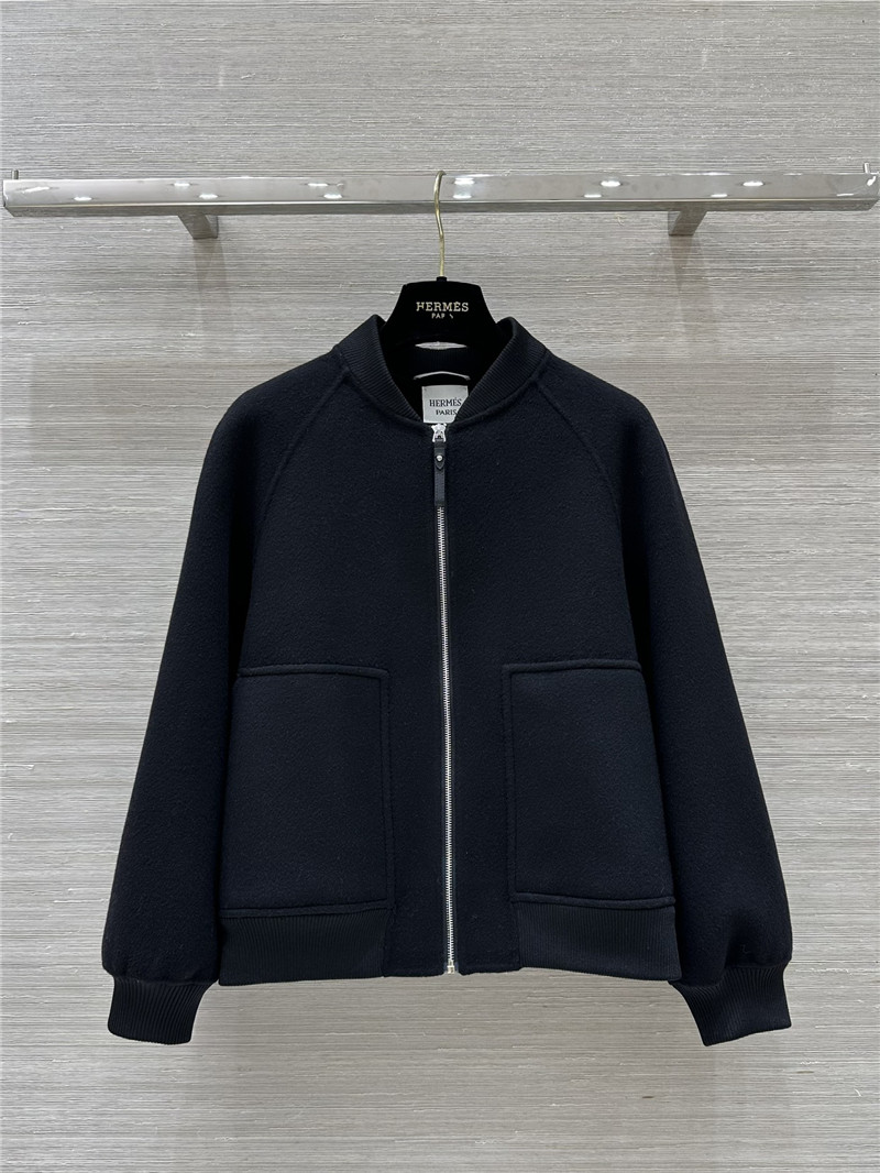 H**me5 black wool bomber jacket
