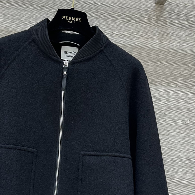 H**me5 black wool bomber jacket