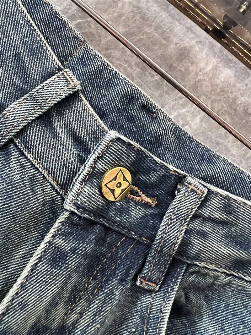 l0vis Vvtt0n lv rhinestone denim trousers replicas clothes
