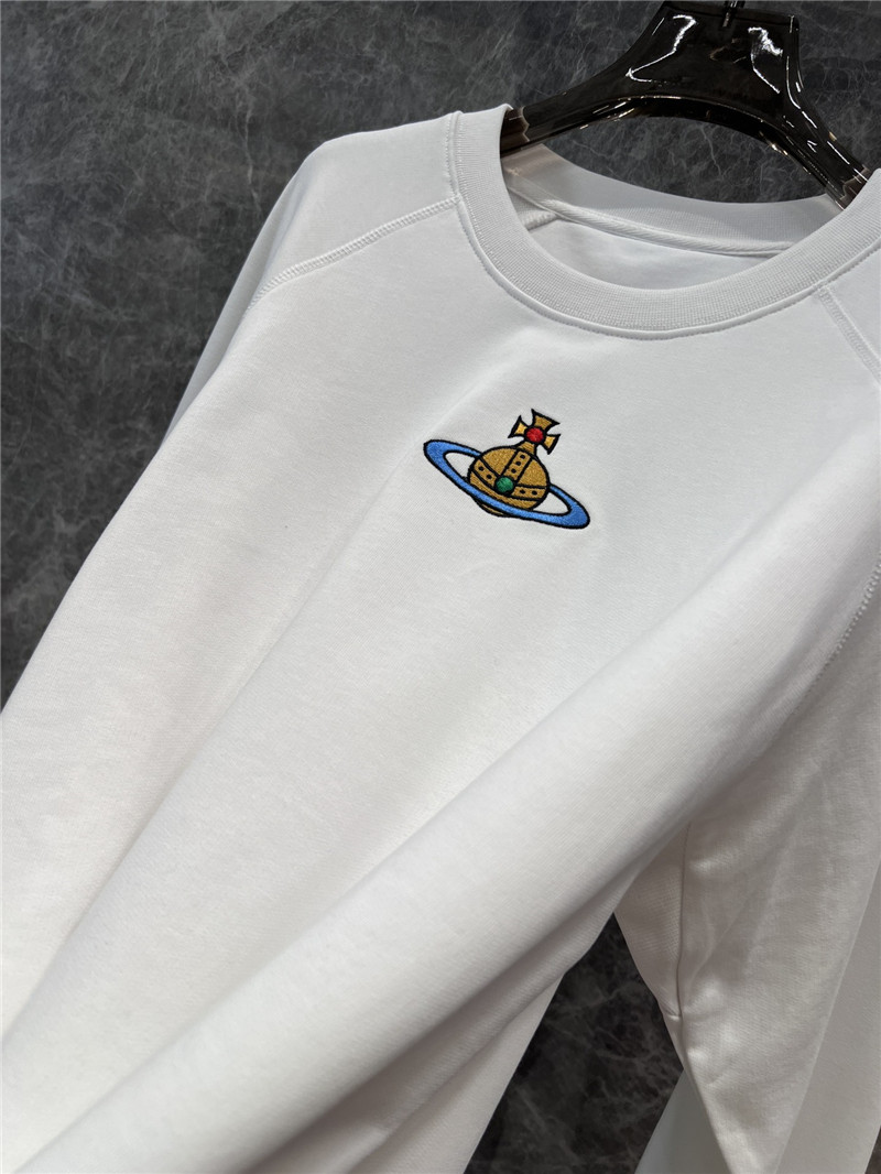 u1u1enne westwood logo crew neck sweatshirt white