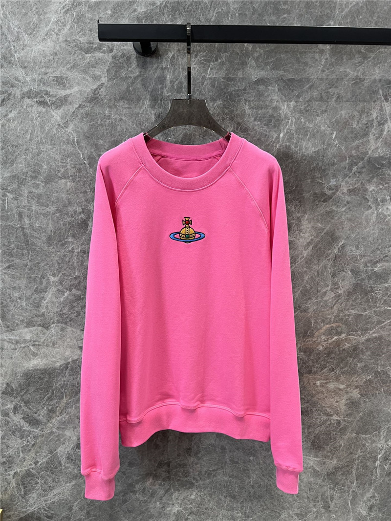 u1u1enne westwood logo crew neck sweatshirt pink
