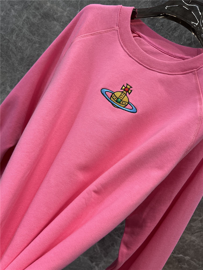 u1u1enne westwood logo crew neck sweatshirt pink