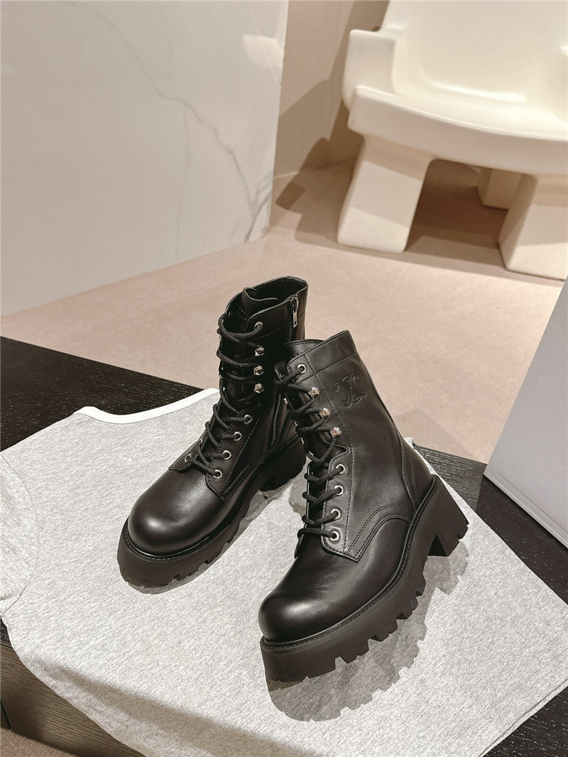 Ce1i*e bulky lace-up boots in calfskin