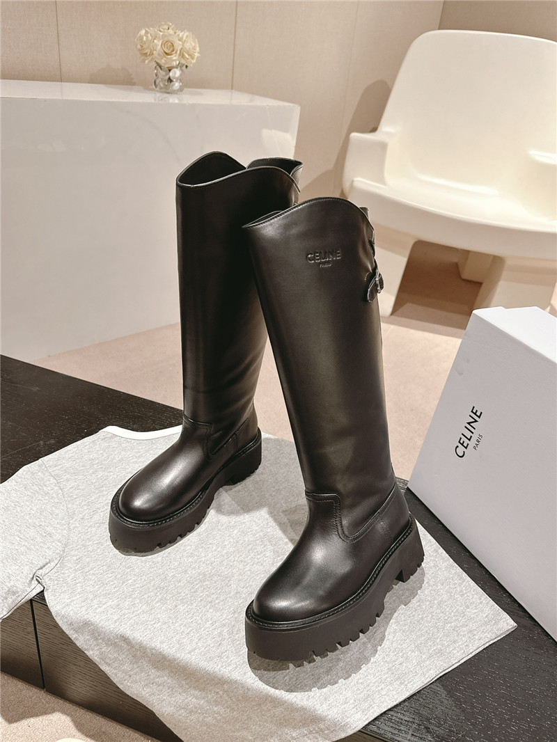 Ce1i*e side-buckle chunky knee-high boots