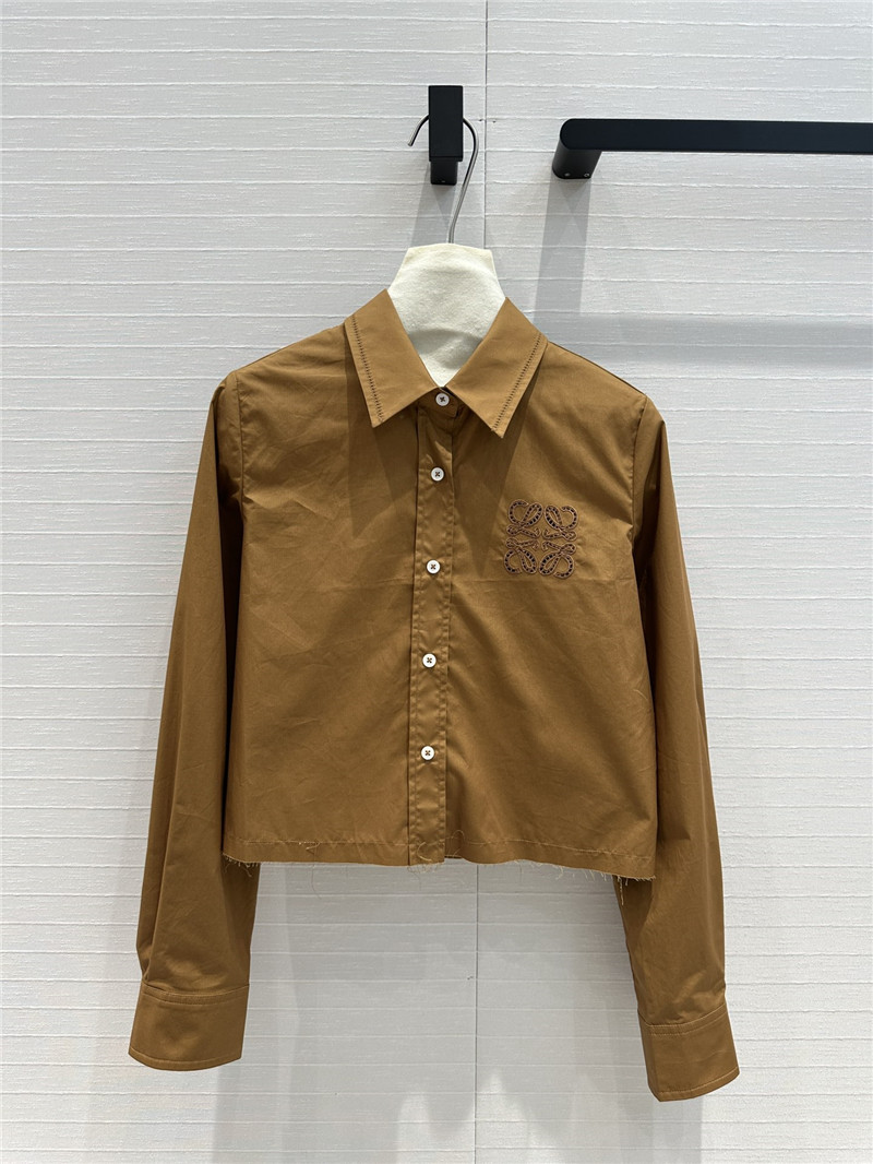 L0ew* embroidered cropped shirt