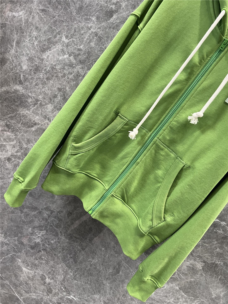 Acne Studios Hooded Zip Sweater Herb Green