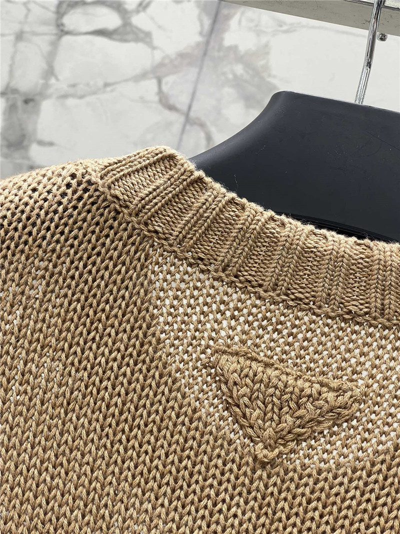 Pra*a open-knit pointelle sweater beige