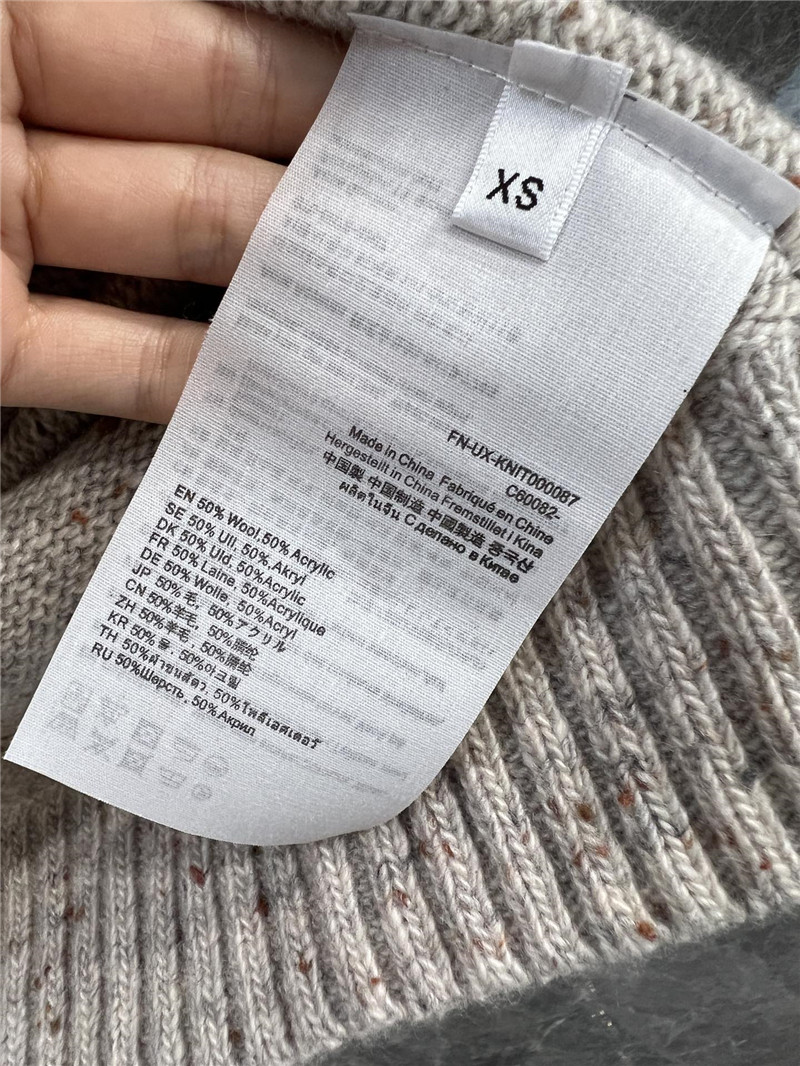 Acne Studios Cat Intarsia Knit Sweater Neutrals