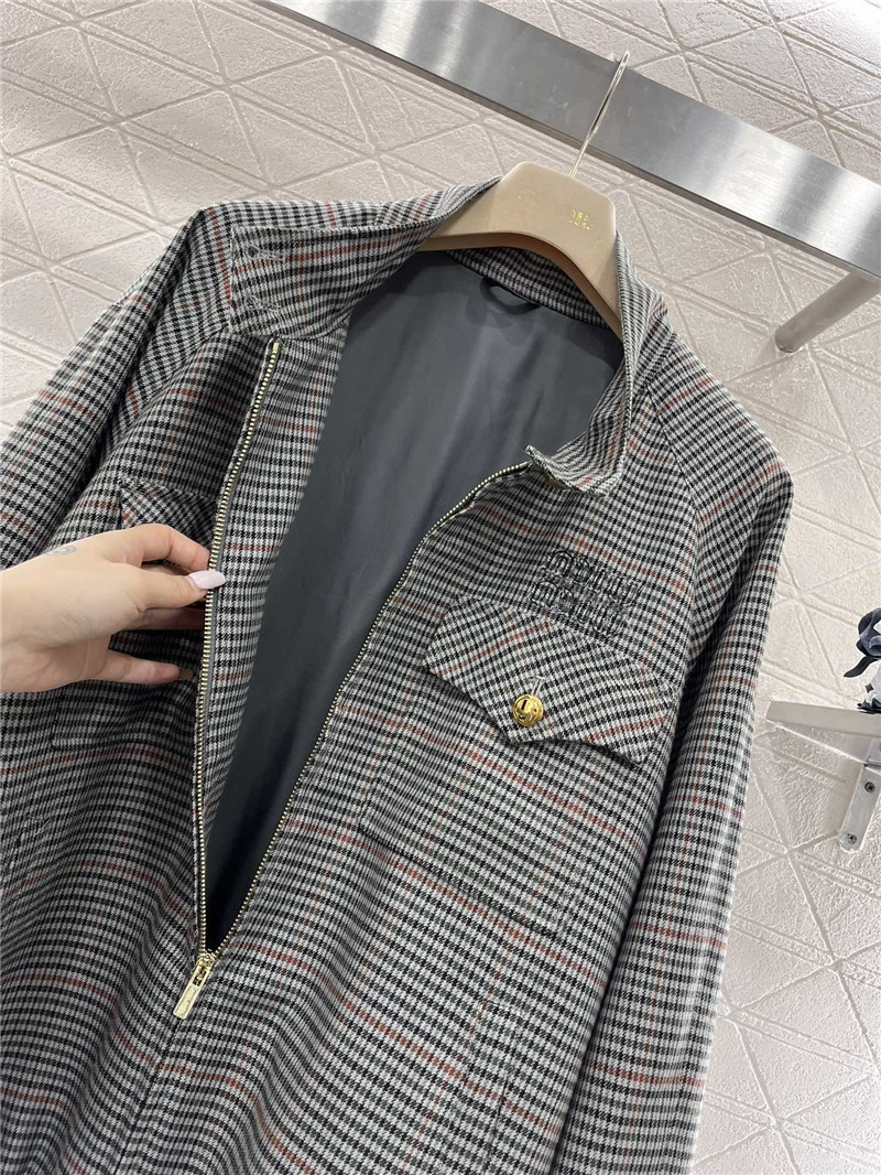 M1um1u wool plaid jacket