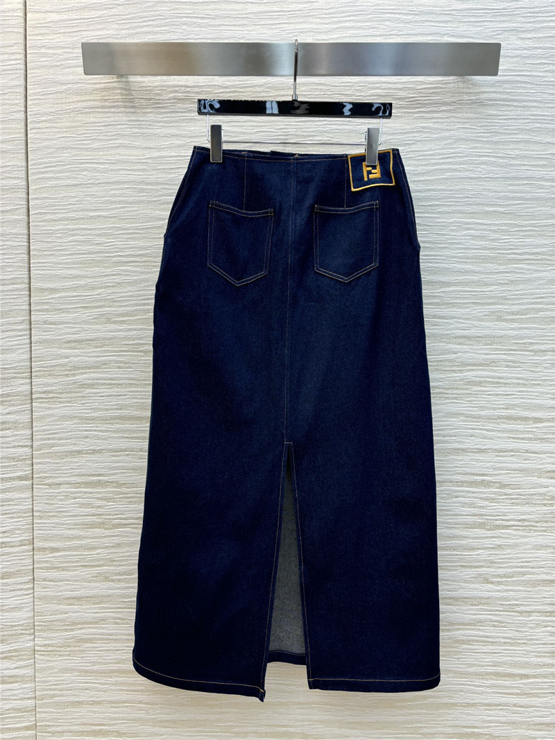F**di high waist denim maxi skirt