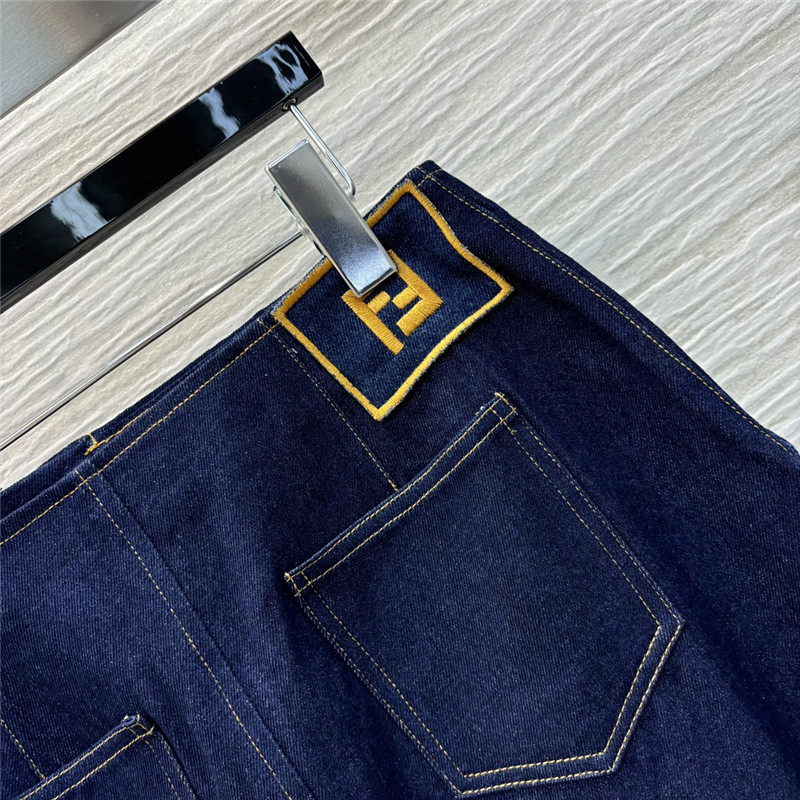 F**di high waist denim maxi skirt