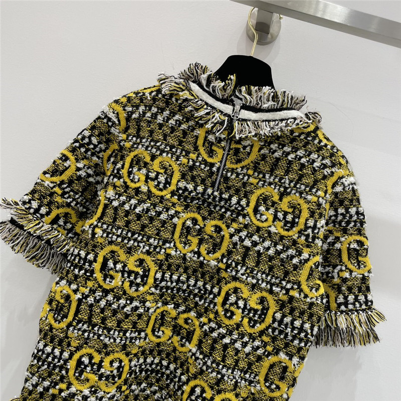 Gvc*1 mohair gg short-sleeve top in multicolor