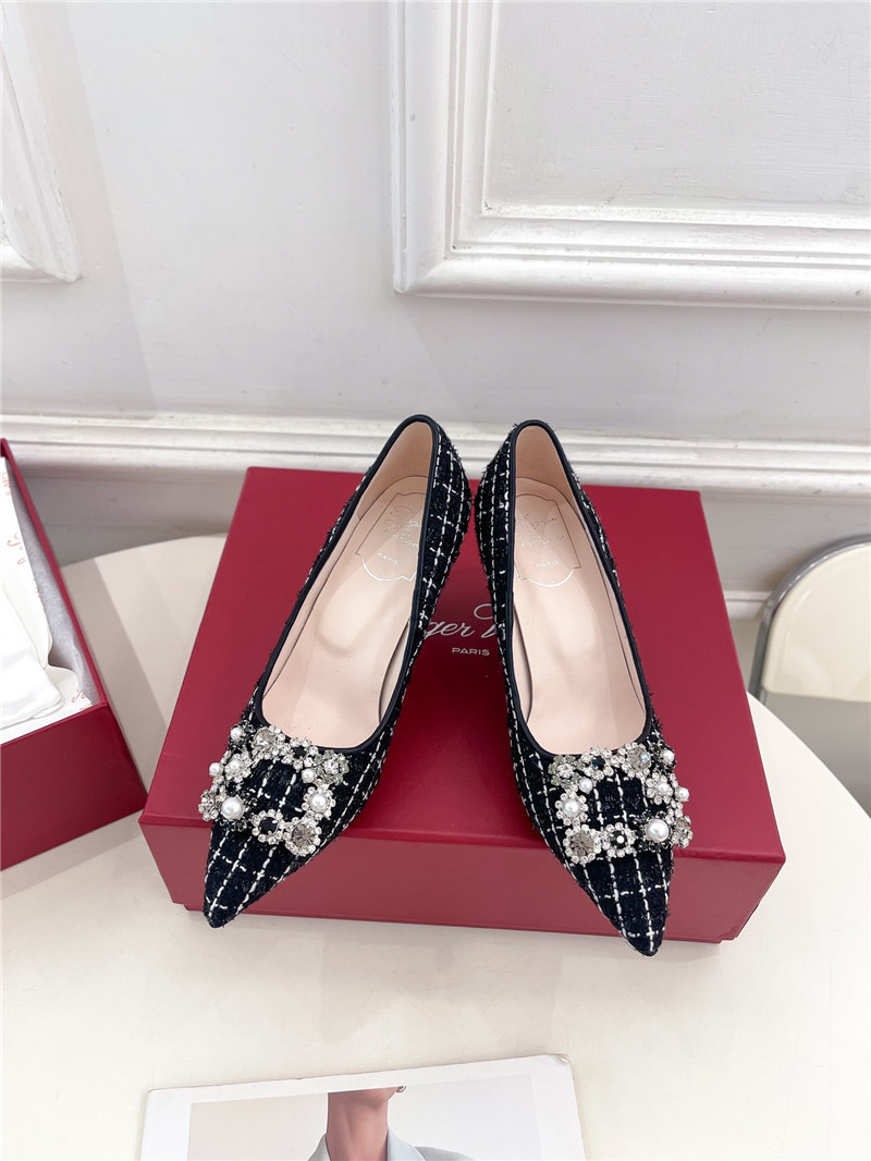 roger u1u1er efflorescence pumps 35mm in black tweed