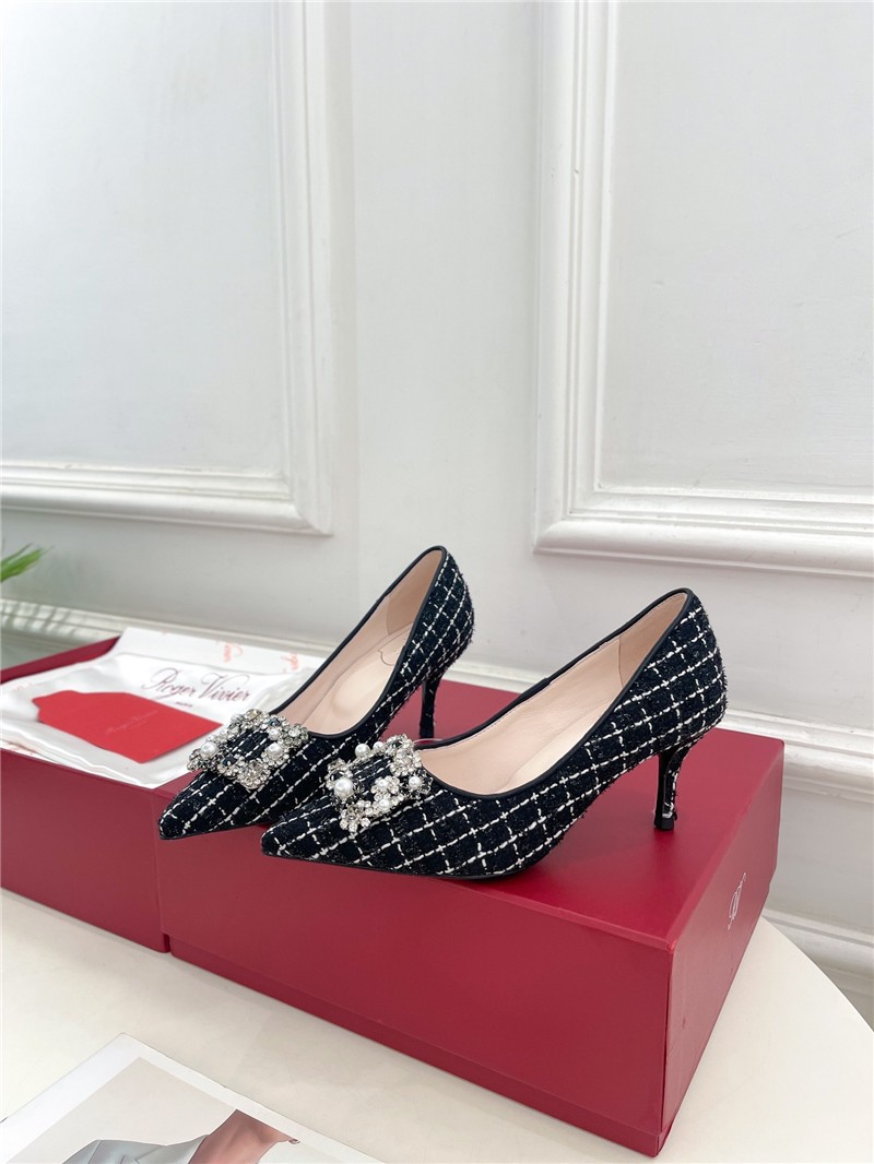 roger u1u1er efflorescence pumps 35mm in black tweed