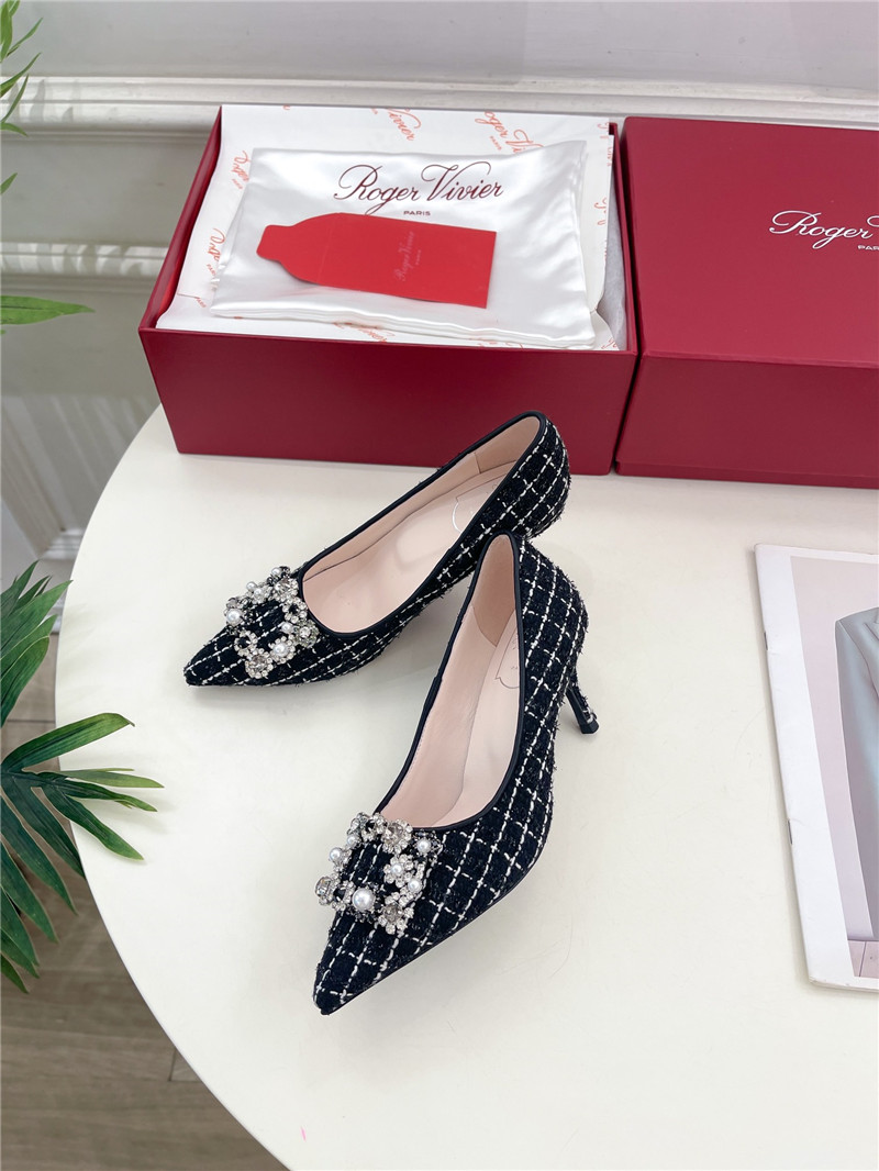 roger u1u1er efflorescence pumps 35mm in black tweed