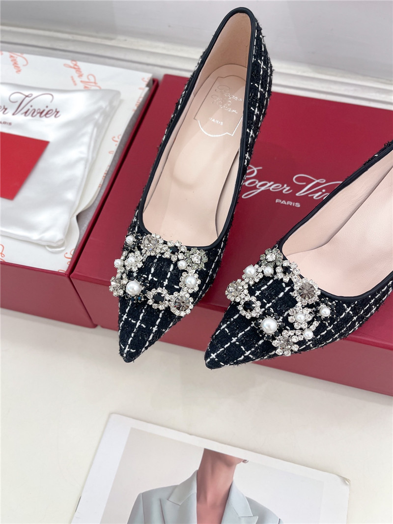 roger u1u1er efflorescence pumps 35mm in black tweed
