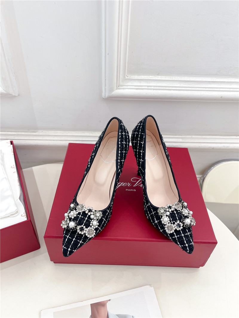 roger u1u1er efflorescence pumps 65mm in black tweed