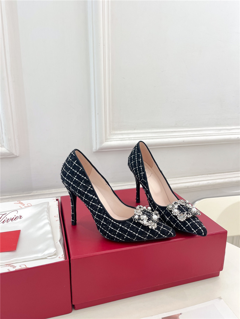 roger u1u1er efflorescence pumps 65mm in black tweed
