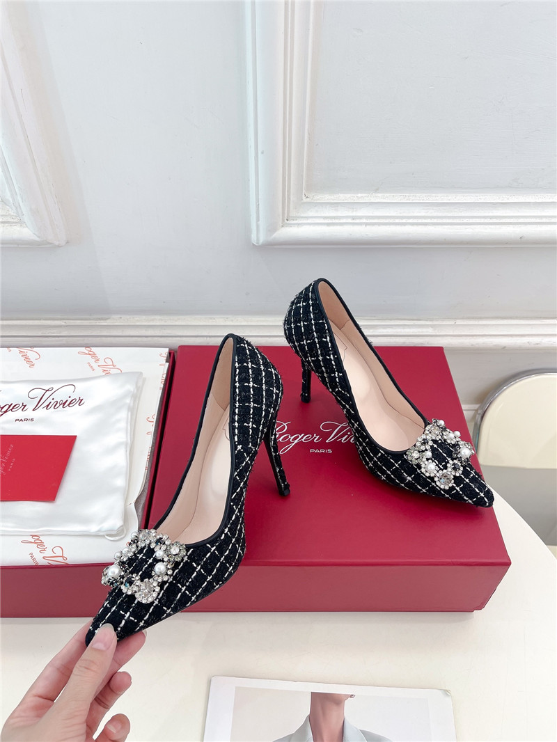 roger u1u1er efflorescence pumps 65mm in black tweed