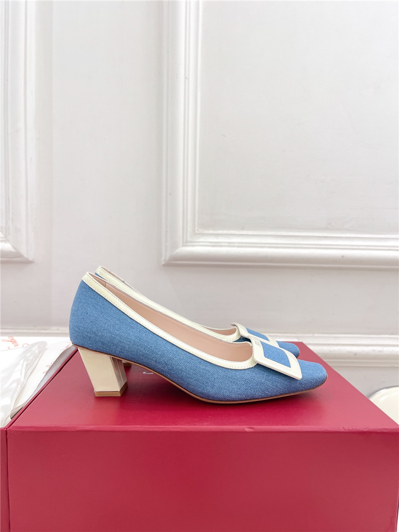 roger u1u1er belle u1u1er pumps in blue canvas