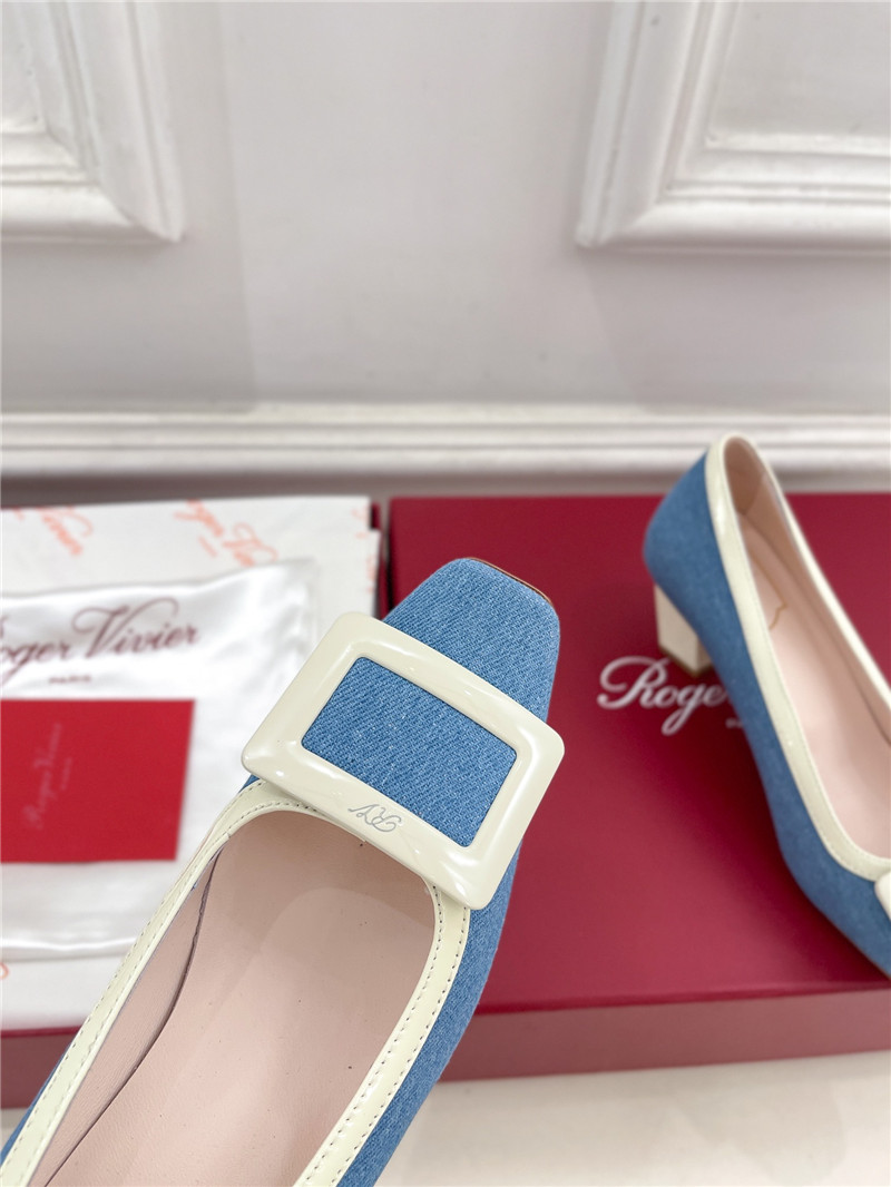 roger u1u1er belle u1u1er pumps in blue canvas