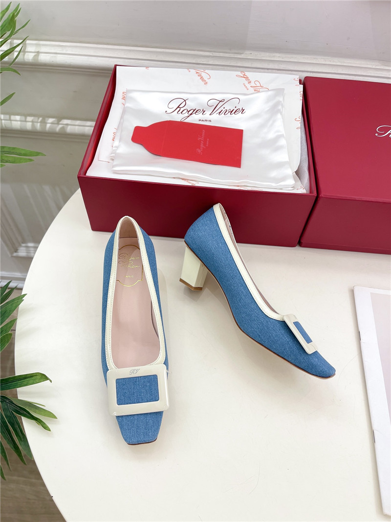 roger u1u1er belle u1u1er pumps in blue canvas