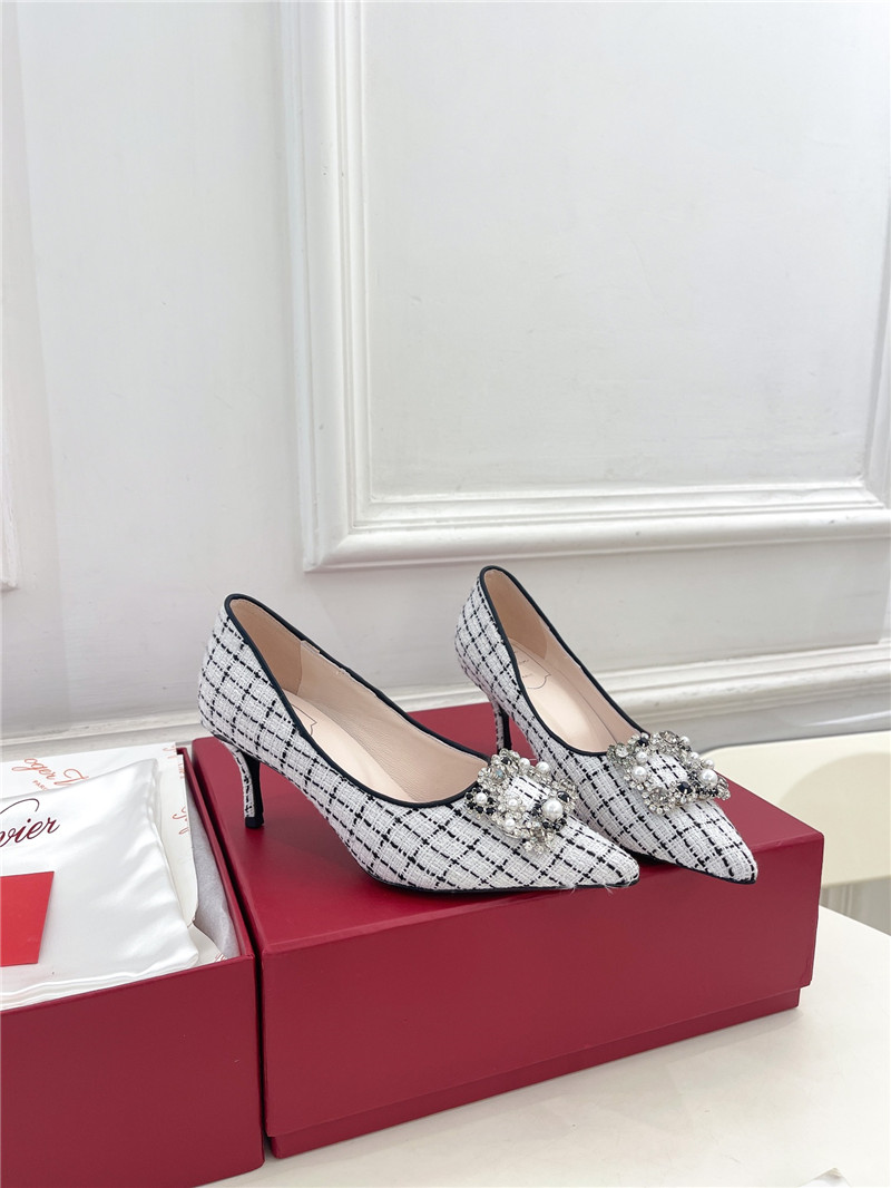 roger u1u1er efflorescence pumps 35mm in multicolour tweed