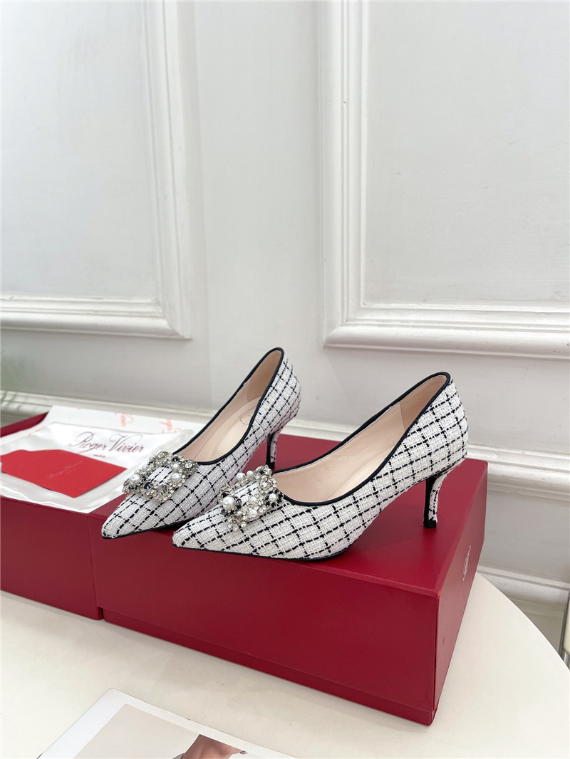 roger u1u1er efflorescence pumps 35mm in multicolour tweed