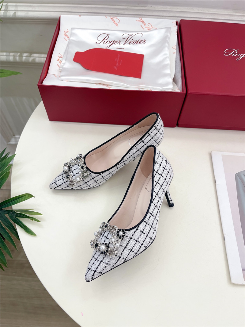 roger u1u1er efflorescence pumps 35mm in multicolour tweed