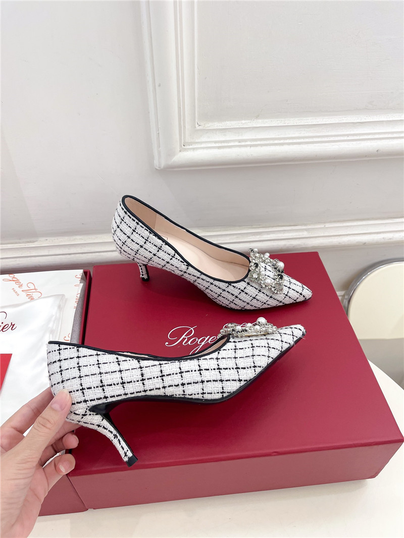 roger u1u1er efflorescence pumps 35mm in multicolour tweed