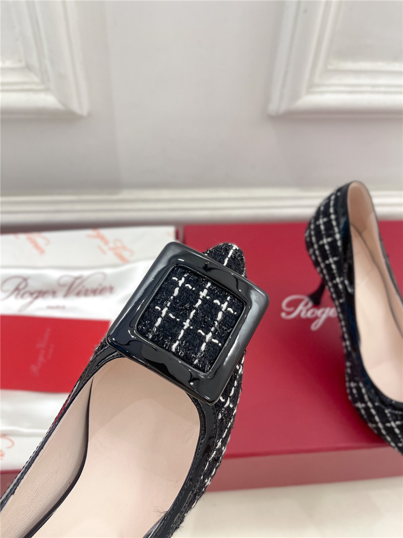 roger u1u1er viv’ in the city pumps 65mm in black tweed