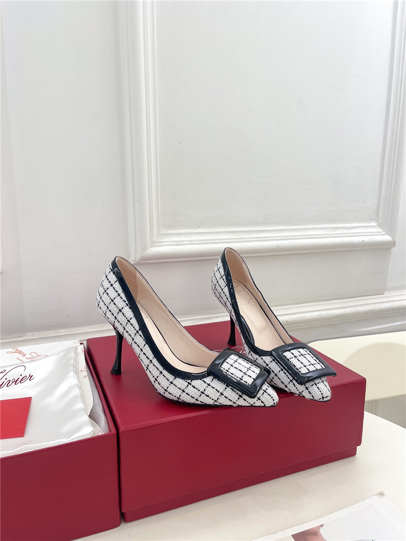 roger u1u1er viv’ in the city pumps 65mm multicolour tweed