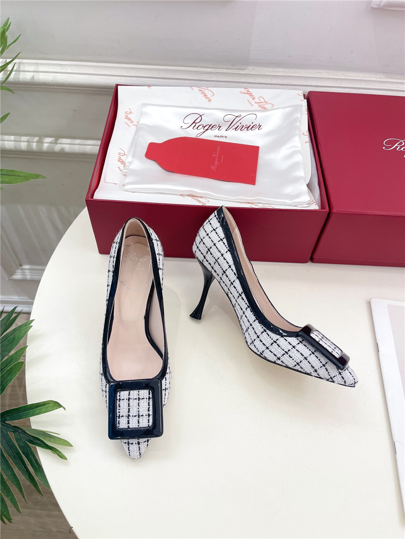roger u1u1er viv’ in the city pumps 65mm multicolour tweed